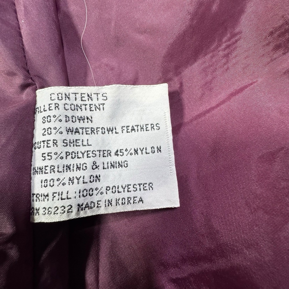 Vintage CBO Down Puffer Coat M Mauve Quilted Long Korea Winter Retro 80s Ski - Picture 7 of 14